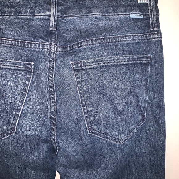 Mother Denim High Waisted Looker Jeans in Here Kitty, Kitty Glitter Racer 26 - Picture 9 of 13